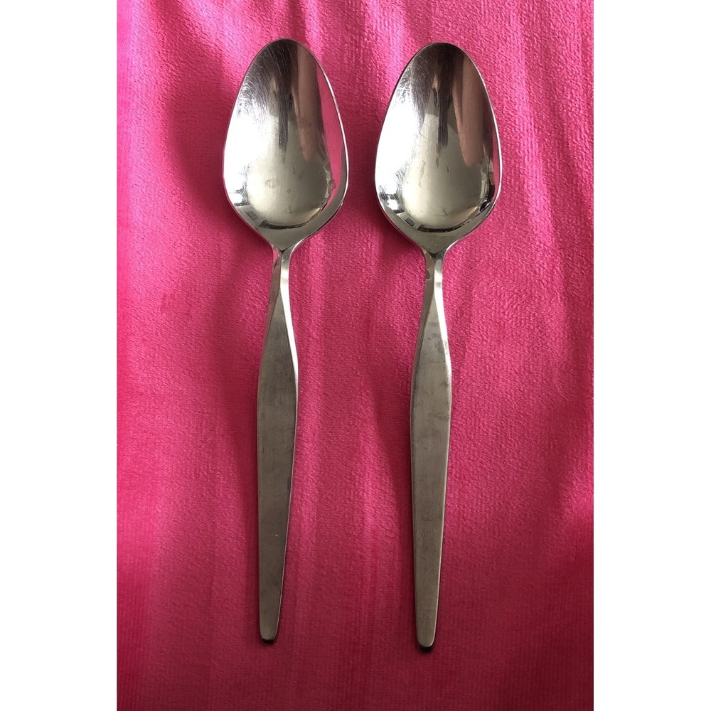Noritake LINDEN Japan 18/8 Stainless 2 Tablespoons Serving Spoons MCM